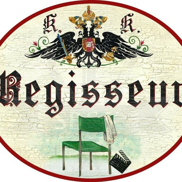 KuK Nostalgie Holzschild - Regisseur - Regiestuhl Filmklappe TH