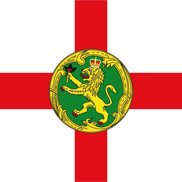 Schild Flagge Alderney Grossbritannien Fahne 12x18 / 20x30 / 30x40 Blech od.Holz