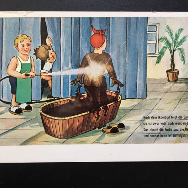 Nach dem Moorbad - Frau in Badewanne - Künstlerkarte 926 TH
