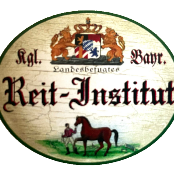Nostalgie Holzschild Bayern Königlich Bayerisches Reit-Institut Pferd Schild