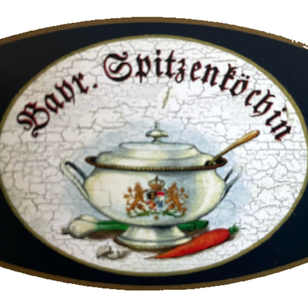 Nostalgie Holzschild Bayerische Spitzenköchin Kochen Koch Köchin Essen Bayern