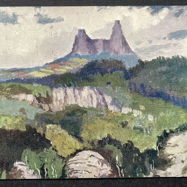 J. Macoun Trosky Malerei Landschaft Künstlerkarte Burgruine Tschechien 410126 C