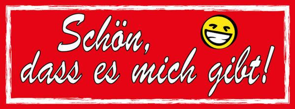 Schild Schön Dass Es Mich Gibt Selbst Bewusst Ego Ich 27 x 10 Blech od. Holz