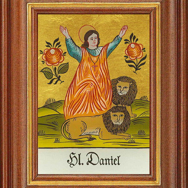 Hinterglasbild - Heiliger Daniel - Patronatsbild Taufe Namenspatron 12,7x16