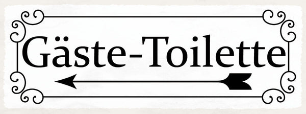 Schild Gäste Toilette WC Klo Gast Besucher Restaurant Lokal 27x10 Blech od.Holz