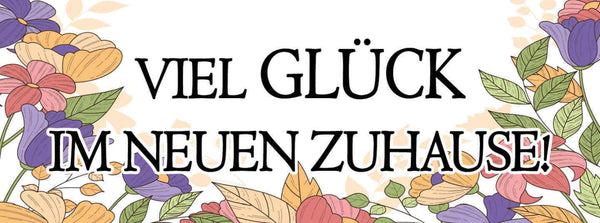 Schild Viel Glück Im Neuen Zuhause Wohnung Haus Familie 27x10 Blech od.Holz