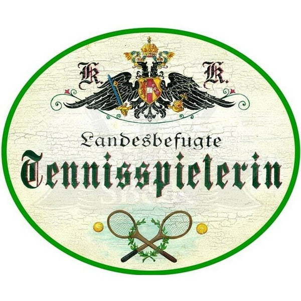 KuK Nostalgie Holzschild "TennisspielerIn"