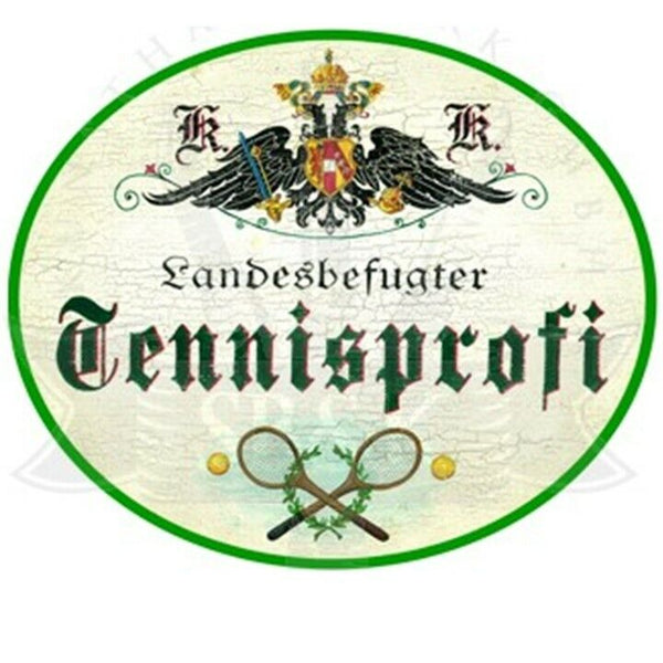 KuK Nostalgie Holzschild "Tennisprofi"