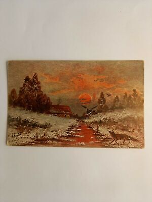 Künstlerkarte Abendrot Fuchs  180002 GR