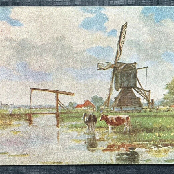 Malerei Windmühle Feld Kühe Bauernhof Haus Landschaft Natur 402695 TH C