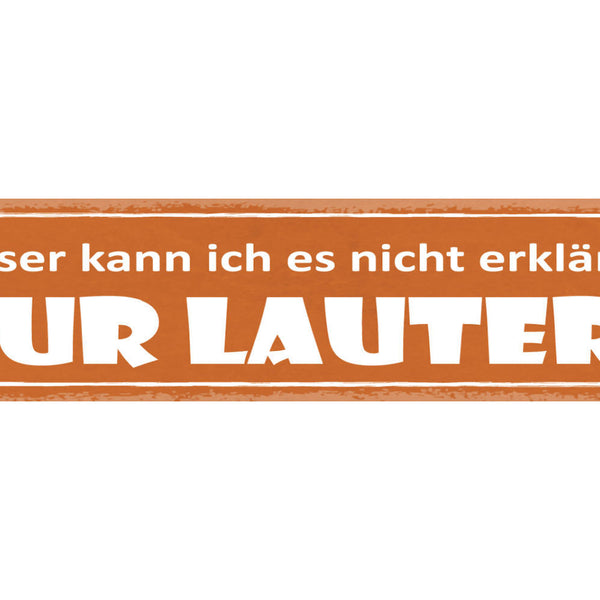 Schild Besser Kann Ich Es Nicht Erklären Nur Lauter 46 x 10 Blech od. Holz