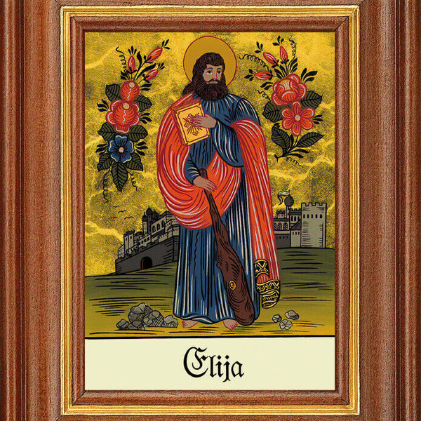 Hinterglasbild - Elija - Patronatsbild Taufe Namenspatron 12,7x16