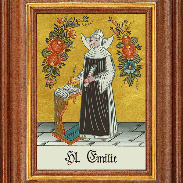 Hinterglasbild - Heilige Emilie - Patronatsbild Taufe Namenspatron 12,7x16