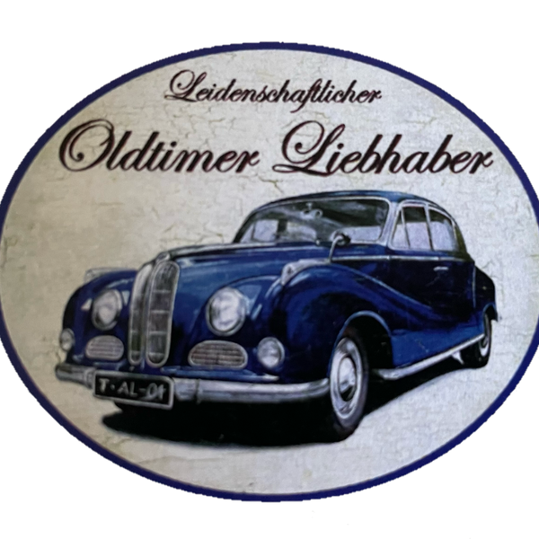 Nostalgie Holzschild Leidenschaftlicher Oldtimer Liebhaber BMW Schild