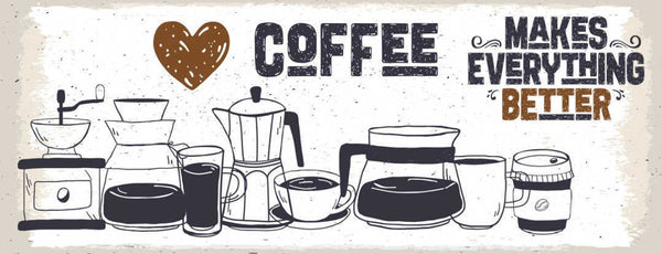 Schild Coffee Makes Everything Better Kaffee Alles Besser 27x10 Blech od.Holz