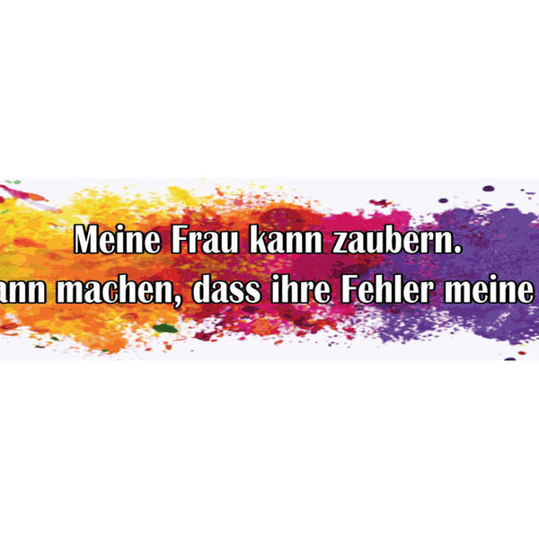 Schild Meine Frau Kann Zaubern Ihre Fehler Meine Ehe Liebe 46 x 10 Blech od.Holz