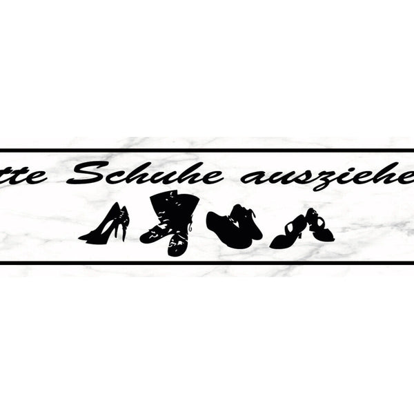 Schild Bitte Schuhe Ausziehen Wohnung Haus Ordnung Regel 46 x 10 Blech od. Holz