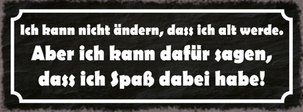 Schild Ich Kann Nicht Ändern Das Ich Alt Werde Aber Kann Dafür Sorgen Spaß Habe
