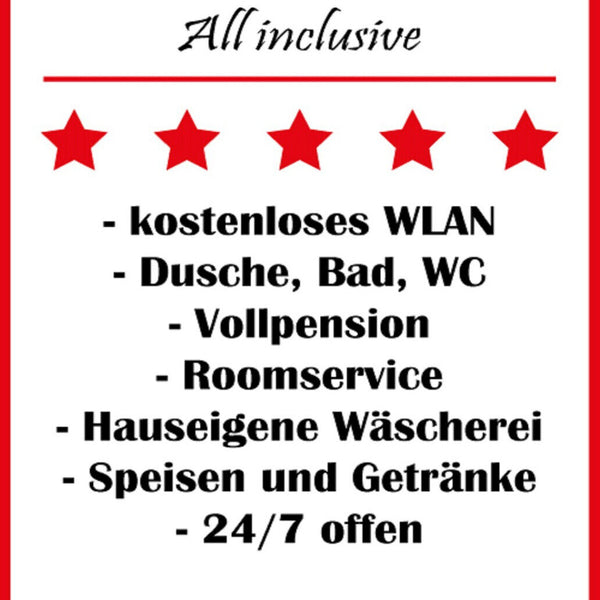 Hotel Mama all inclusive Humor Sprüche 12x18 / 20x30 / 30x40 Blech od. Holz