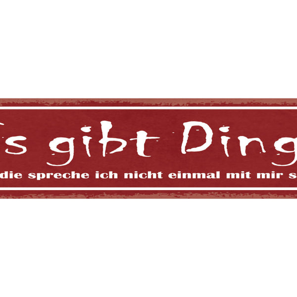 Schild Es Gibt Dinge Über Die Spreche Ich Nicht Einmal Mit Mir Selbst 46 x 10