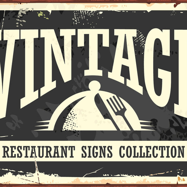 Nostalgie Schild Vintage Restaurant Signs 12x18 / 20x30 / 30x40 Blech od. Holz