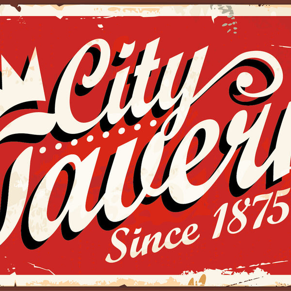 Nostalgie Schild City Tavern 1875 Kneipe 12x18 / 20x30 / 30x40 Blech od. Holz