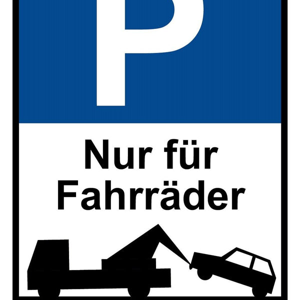 Schild Parkplatz Nur für Fahrräder Parken 12x18 / 20x30 / 30x40 Blech od. Holz