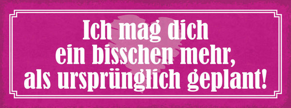 Schild Ich Mag Dich Ein Bisschen Mehr Als Ursprünglich Geplant Liebe 27x10