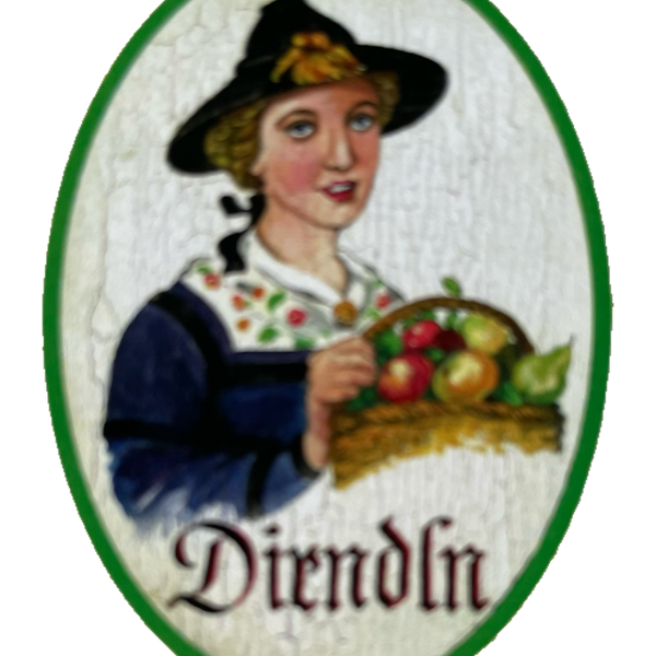 Nostalgie Holzschild Zillertal Dirndln WC Toilette Klo Mädchen Damen Schild